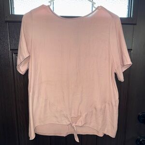 Target Light Pink Short Sleeve Tie Front Top